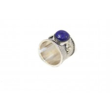 Sterling silver 925 Women's blue lapis lazuli stone ring size 13 P 449